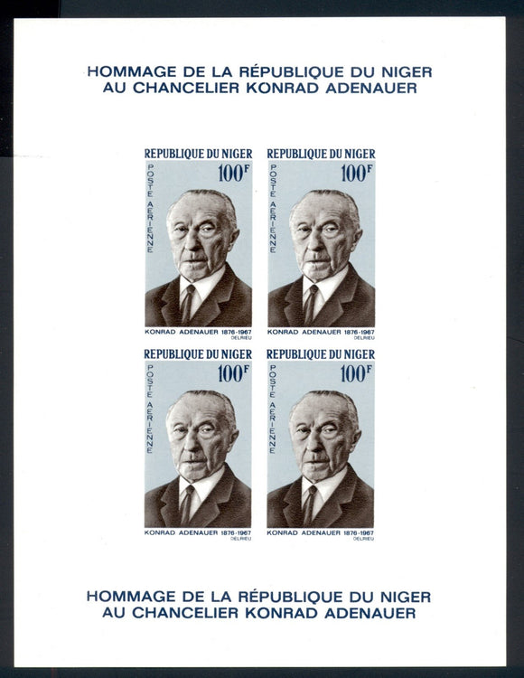 Niger Scott #C74 Epreuve de Luxe Konrad Adenauer Chancellor of West Germany $$