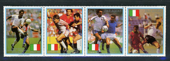 Paraguay Scott #2309 MNH STRIP of 4 World Cup 1986 Football Soccer CV$8+