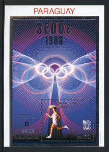 Paraguay note after Scott #C714 MNH S/S OLYMPICS 1988 Seoul SILVER "B" CV$12+