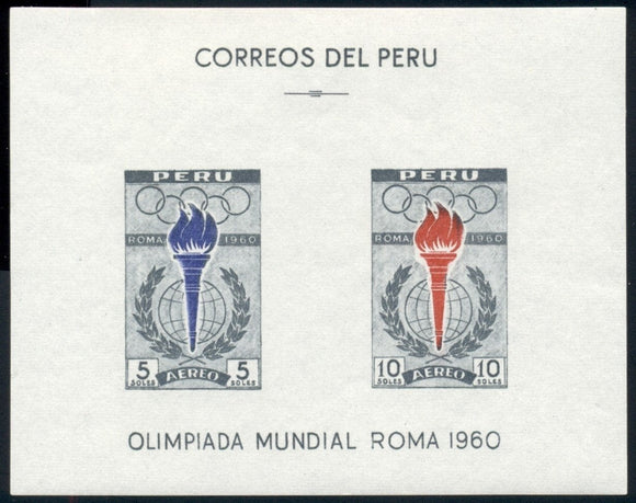 Peru Scott #C173a MNH S/S OLYMPICS 1960 Rome CV$4+