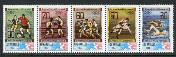 Syria Scott #1010 MNH STRIP of 5 OLYMPICS 1984 Los Angeles CV$3+