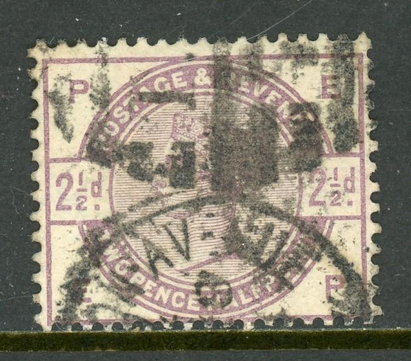Great Britain Scott #101 USED Queen Victoria 2½p lilac CV$18+ ISH-1-2