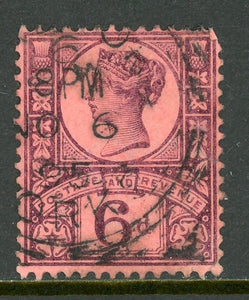 Great Britain Scott #119 USED Queen Victoria 6p violet, rose CV$12+ ISH-1