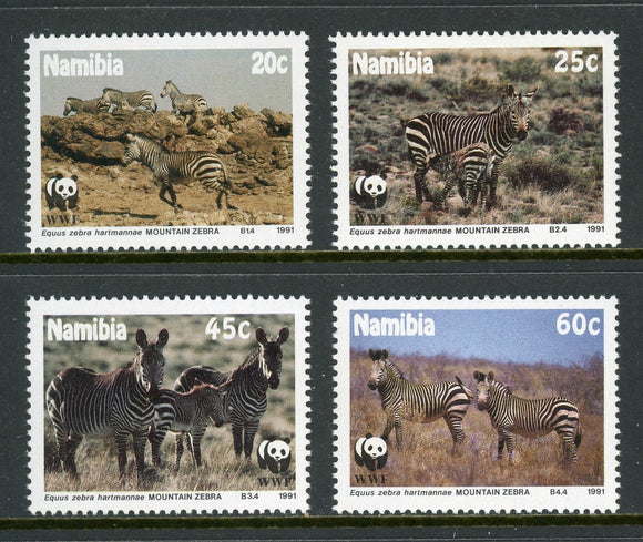 Namibia Scott #694-697 MNH Mountain Zebras FAUNA WWF CV$5+ ISH-1