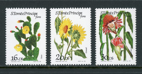 St. Thomas & Prince Scott #780-782 MNH Flowers FLORA CV$5+ ISH-1
