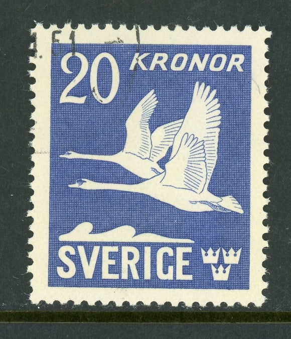 Sweden Scott #C8c USED Flying Swans PERF ON 4 SIDES CV$13+ ISH-3