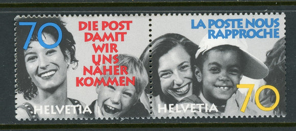 Switzerland Scott #1009a MNH PAIR Swiss Postal Service CV$5+ ISH-1