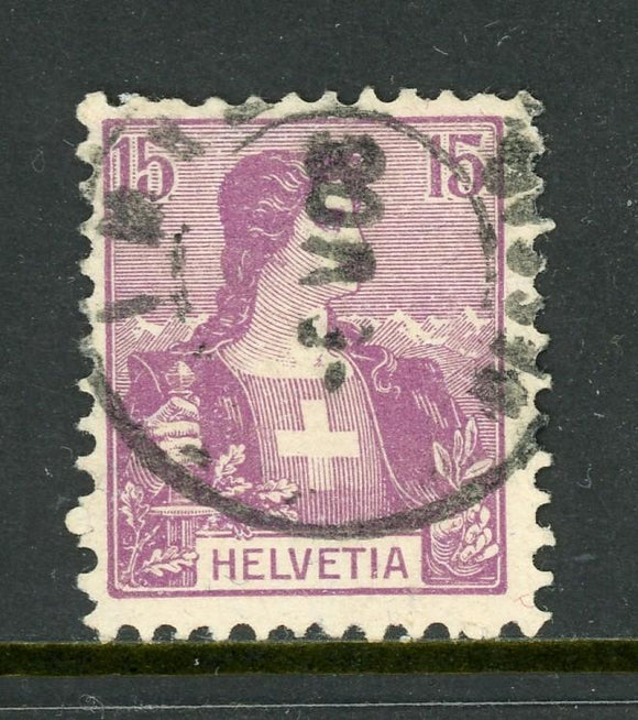 Switzerland Scott #131 USED Helvetia 15c red violet CV$20+ ISH-1