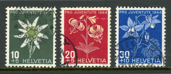 Switzerland Scott #B138-B140 USED Flowers FLORA CV$6+ ISH-1