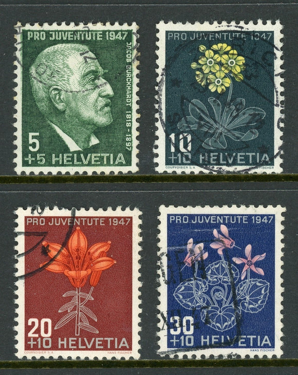 Switzerland Scott #B166-B169 USED Burckhardt and Flowers FLORA CV$5+ ISH-1