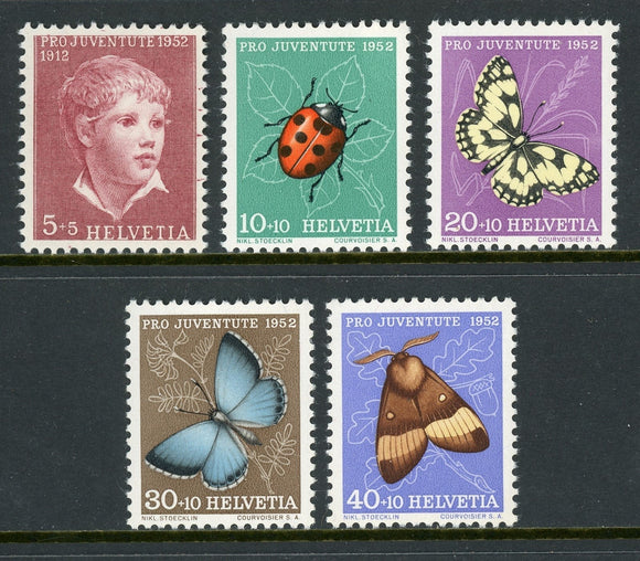 Switzerland Scott #B217-B221 MNH Anker Portrait Butterflies FAUNA CV$10+ ISH-1