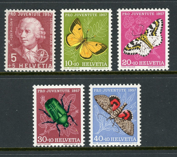 Switzerland Scott #B267-B271 MNH Euler Butterflies Insects FAUNA CV$7+ ISH-1