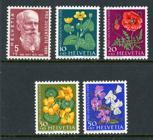 Switzerland Scott #B287-B291 MNH Karl Hilty and Flowers FLORA CV$4+ ISH-1