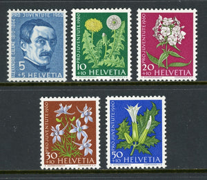 Switzerland Scott #B298-B302 MNH Clame and Flowers FLORA CV$6+ ISH-1