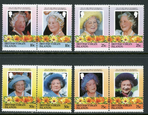 Virgin Islands Scott #510a-516a MNH PAIRS Queen Mother Elizabeth CV$2+ ISH-1