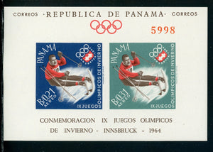 Panama Scott #447Gh IMPERF MNH S/S OLYMPICS 1964 Innsbruck Michel BL #15 CV$17+