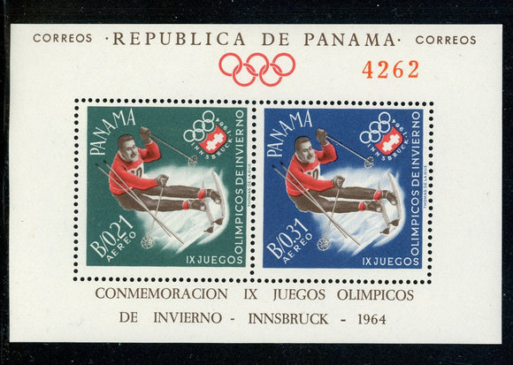 Panama Scott #447Gh MNH S/S OLYMPICS 1964 Innsbruck Michel BL #14 CV$18+