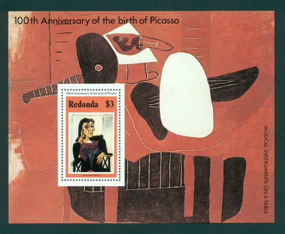 Redonda OS #2 MNH S/S Pablo Picasso's 100th Birth ANN $$