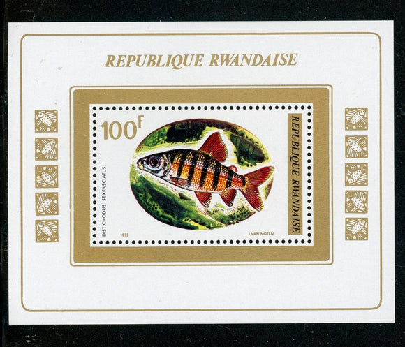 Rwanda Scott #549 MNH S/S African Fish FAUNA CV$6+