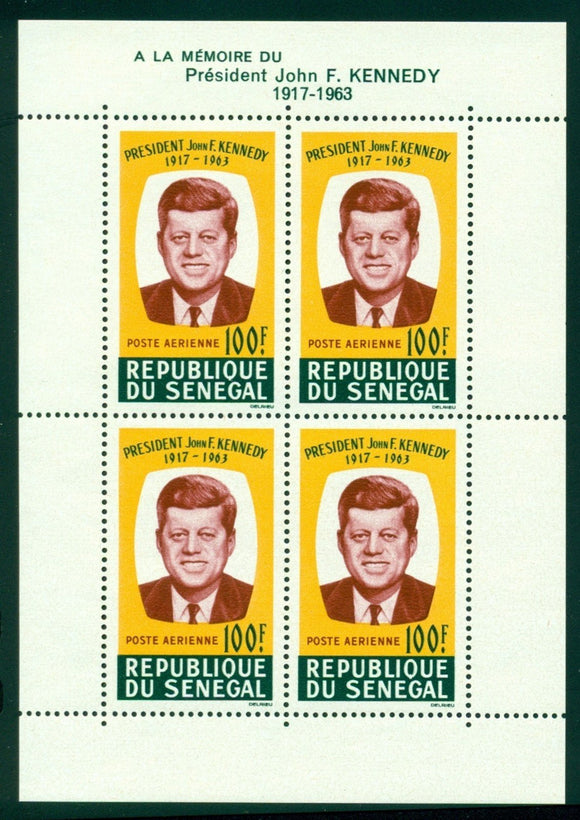 Senegal Scott #C40a MNH S/S John F. Kennedy JFK in Memoriam CV$12+