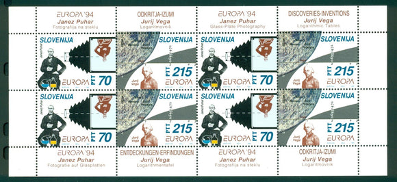 Slovenia Scott #195a MNH SHEET of 4 PAIRS Europa 1994 CV$20+