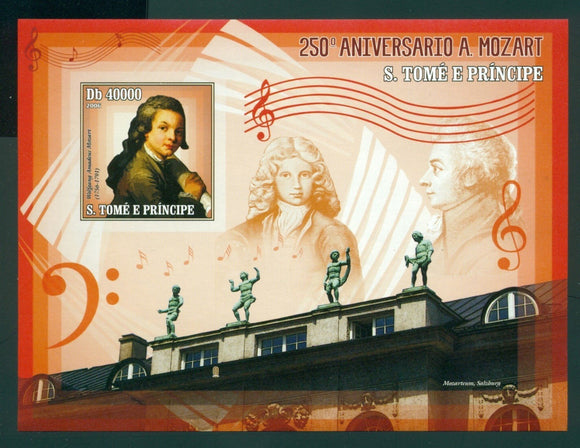 St. Thomas & Prince Scott #1586 MNH S/S Mozart 250th Birth ANN CV$11+