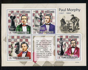St. Thomas & Prince Scott #2162 MNH SHEET Paul Morphy Chess Champion CV$13+