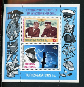 Turks & Caicos Islands Scott #298a MNH S/S Churchill Birth Centenary $$