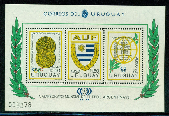 Uruguay Scott #C434 MNH S/S WORLD CUP 1978 Argentina MI BL #39 CV$55+