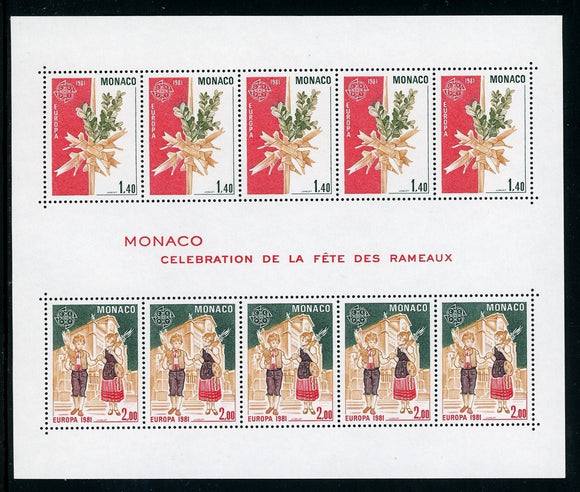 Monaco Scott #1279a MNH S/S Palm Sunday Europa 1981 CV$18+ TH-1