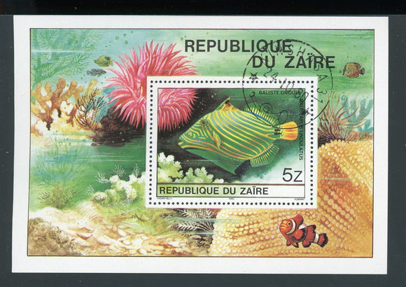 Zaire Scott #981A Used S/S Tropical Fish FAUNA CV$4+ TH-1