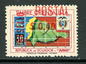 Ecuador Scott #776A MNH SCHG 40c on 30c (RBr) on Map of Ecuador $$