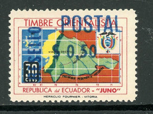 Ecuador Scott #777 MNH SCHG 50c on 30c (DBl) on Map of Ecuador $$