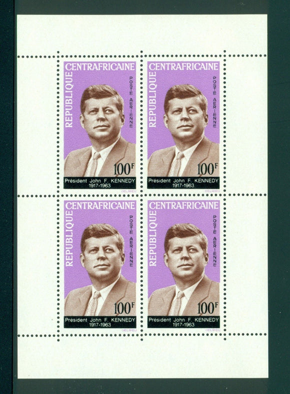 Central African Republic Scott #C24a MNH S/S John F. Kennedy JFK CV$10+