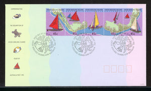 Cocos Islands Scott #292 FIRST DAY COVER STRIP of Sailing Craft and Map $$
