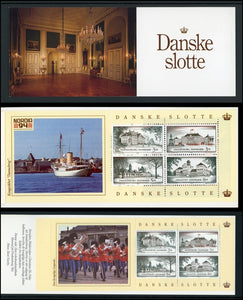 Denmark Scott #1003a MNH BOOKLET 2 DIFFERENT LABELS Danish Castles CV$60+