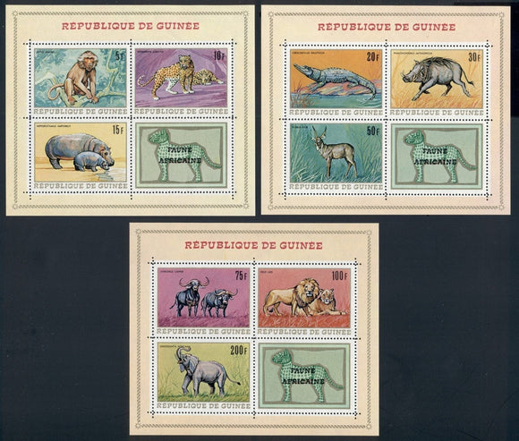 Guinea Scott #514a//518a MNH S/S African Animals FAUNA CV$15+