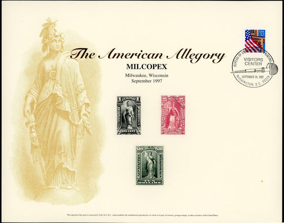 United States OS #37 Milcopex 1997 BEP SOUVENIR CARD $$ ISH-1