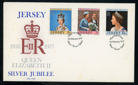 Jersey Scott #168-170 FIRST DAY COVER Queen Elizabeth II Silver Jubilee $$ TH-1