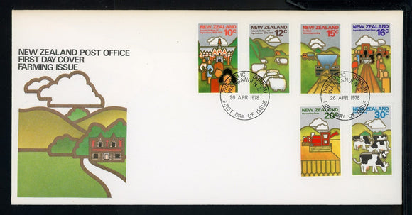 New Zealand Scott #660-665 FIRST DAY COVER Farming $$ TH-1