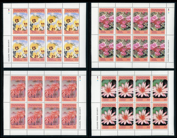 Tanzania Scott #315-318 MNH SHEETS of 8 Indigenous Flowers FLORA CV$8+ TH-1