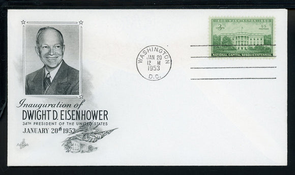 US Scott #969 ARTCRAFT COVER Inauguration of Pres. Eisenhower $$ TH-1