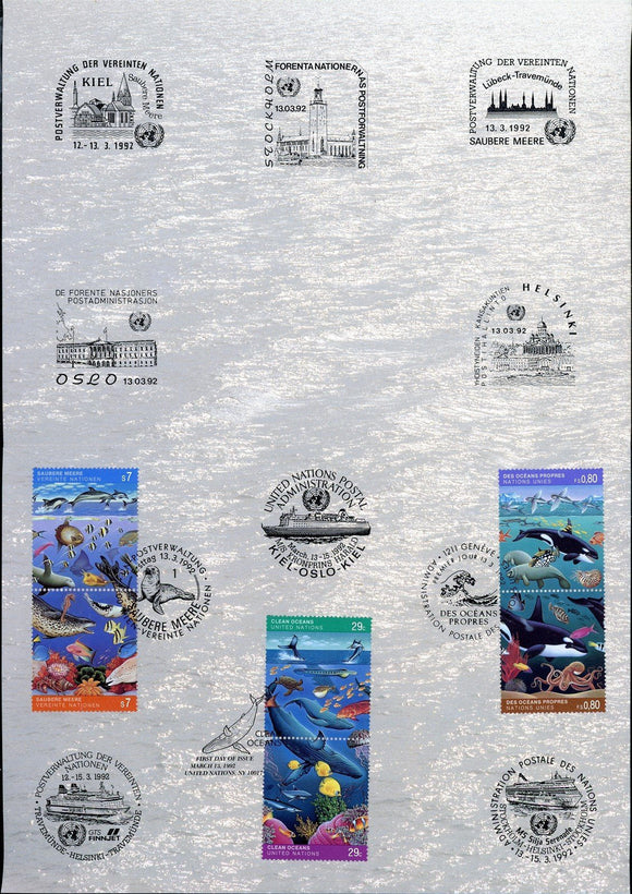 UN Scott #604a FIRST DAY Folder Clean Oceans PAIRS $$ TH-1-1