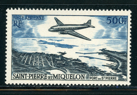 St. Pierre & Miquelon Scott #C20 MLH Plane Over St. Pierre Harbor CV$55+