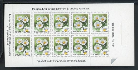 Finland Scott #841 SA PANE of 10 Provincial Flowers FLORA CV$25+