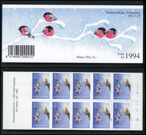 Finland Scott #947a MNH BOOKLET Christmas 1994 CV$18+