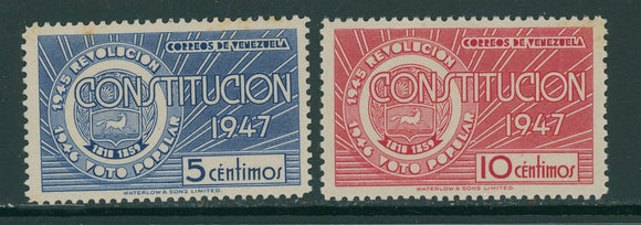 Venezuela Scott #432-433 MNH New Constitution CV$3+