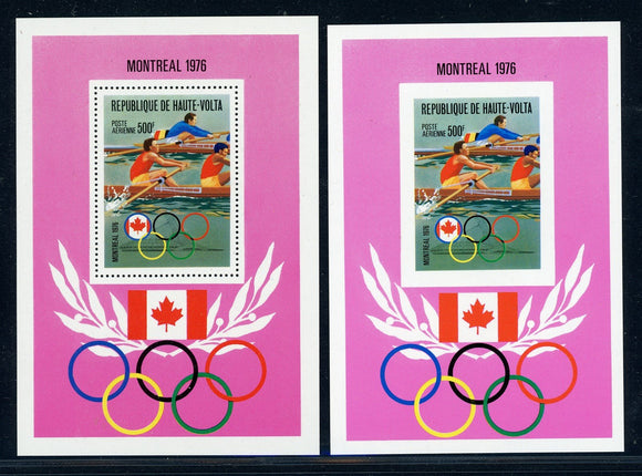 Burkina Faso Scott #C233 Perf & IMPERF MNH S/S OLYMPICS 1976 Montreal CV$8+