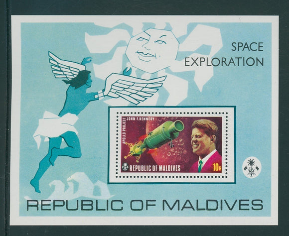 Maldive Islands Scott #479 MNH S/S US USSR Space Exploration JFK CV$12+