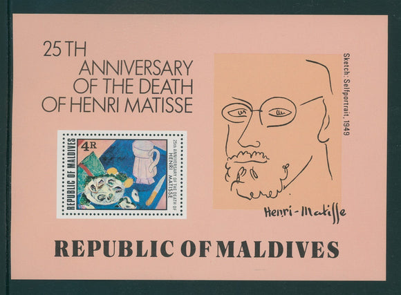 Maldive Islands Scott #810 MNH S/S Henri Matisse Death ANN CV$4+